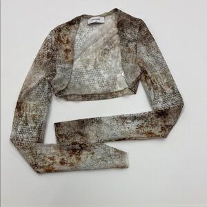 Outcast Off-White Multicolor Cropped Jacket SPL